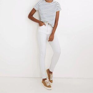 Madewell‎ 10" High-Rise Skinny White Jeans Denim Stretch Pure White Womens 26
